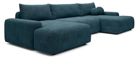 Vente-unique - Schlafsofa 7 Daviso - Polyester - blau