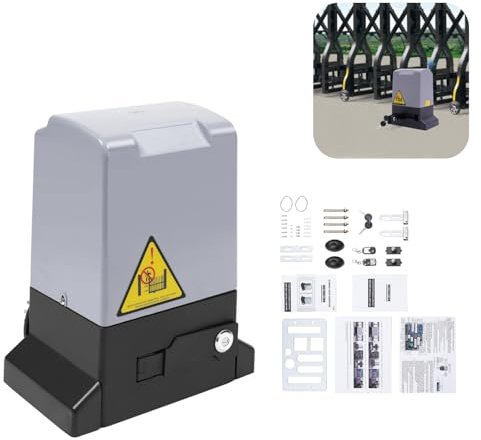 HUOMMGS Schiebetorantrieb Komplettset 1600KG 750W Torantrieb Schiebetor 12m Garagentorantrieb mit Automatische Schließfunktion, 2 Fernbedienungen, 2 Schlüssel 12 m/min Leiser Torantriebe