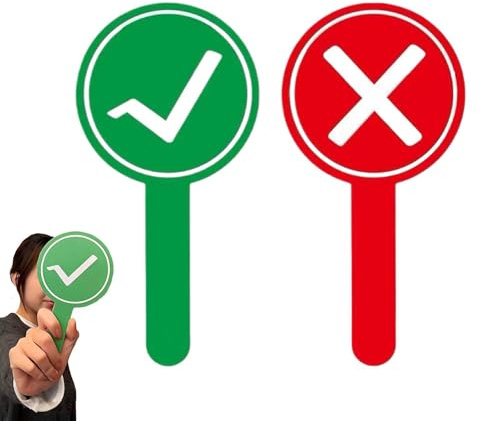 Senermter Palette Voto Sì No - Cartelli di Risposta Sì e No -Verde | Palette da Votazione Portatili a Mano - Per Aula Scuola Competizioni Feste Giochi Famiglia Giudice Pubblico Studenti e