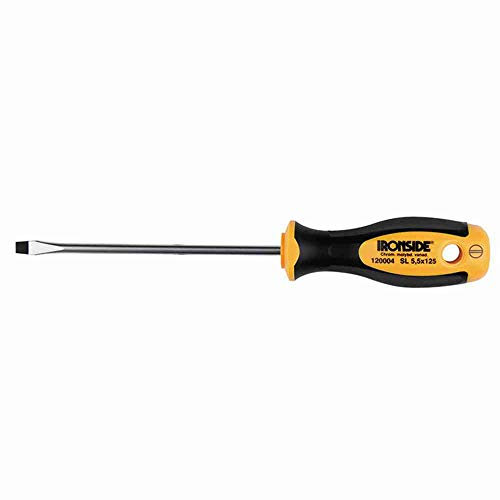Ironside 120003 Werkstattschraubendreher FL.4,0x1002-Komponenten-Griff Chrom-Vanadium-Stahl