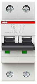 ABB S200 MCB Leitungsschutzschalter Typ K, 2-polig 20A 400V, Abschaltvermögen 6 kA System Pro M Compact