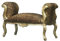 Casa Padrino Barock Schemel Hocker Leopard/Gold - Sitzbank