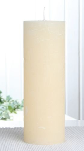 Rustik-Stumpenkerze, 20 x 7 cm Ø, Creme