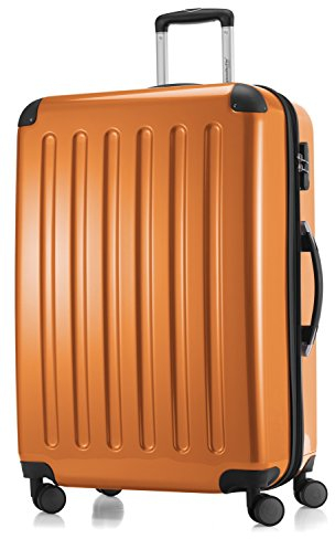 HAUPTSTADTKOFFER - ALEX - Bagage soute, Valise rigide, 4 doubles roues, 75 cm,119 litres, Orange