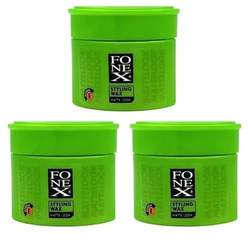 Fonex Matte Look Haarstyling Wax 100 ml (3 Stück) – Mattes Haarwachs mit starkem Halt – Natürlicher Look & Struktur – Kein Verkleben, leicht auswaschbar