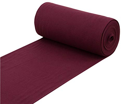 Baumwoll - Bündchenstoff Uni einfarbig bordeaux - Meterware ab 25 cm x 70 cm Schlauchware - Stoff zum Nähen
