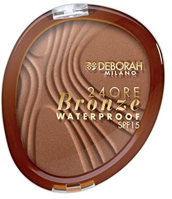 Deborah Milano - Kompakte Gesichtserde, 24 Stunden, Bronze LSF 15, 04 Dark Beige, Bronzer mit langer Textur, wasserdicht und langlebig, verleiht eine helle, natürlich bronzierte Haut, 12 g