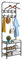 Coat Rack Shoe Bench with 16 Hooks, Metal Coat Hat Rack Free Standing Clothes Stand with 3-Tier Shoe Rack Bench, Hat Umbrella Stand Hallway Organiser, 3-in-1 Hall Tree with Metal Frame, Easy Assembly