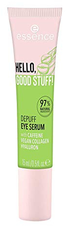 essence HELLO, GOOD STUFF! DEPUFF EYE SERUM, Augenpflege, Transparent, pflegend, beruhigend, vegan, ölfrei, ohne Alkohol, ohne Parabene, 1er Pack (15ml)