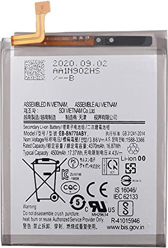 EB-BN770ABY Remplacement de la Batterie pour Samsung Galaxy Note10 Lite(3.86V 4370mAh 16.87Wh)
