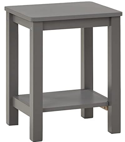 Homestyle4u 2041, Beistelltisch Nachtschrank Nachttisch Grau Holz Kiefer Holztisch Schlafzimmer Wohnzimmer Flur Bad