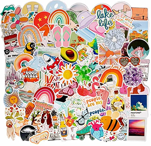 100PCs Cool Vinyl Waterproof Stickers for Water Bottles - Cute Aesthetic Designs for Laptops, Skateboards, Phones - Perfect for Teens, Girls, Kids