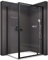 BERNSTEIN Cabina de duchacon puerta giratoria de esquina NT606 FLEX - elemento de puerta de ducha x ancho: 90x100cm de vidrio transparente ESG de 6 mm - color del perfil negro mate