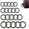 XCSJ 20 Pcs Karabinerhaken Rund 25mm 28mm 33mm 35mm Sehr Robust Zinklegierung Runde Karabiner O-Ring Karabiner Karabinerring Federöffnung Für Rucksack Schlüsselanhänger Tasche Diy(Schwarz)