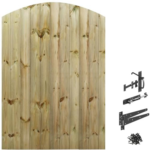Bespoke Custom Made to Measure Wooden Garden Gate/Tongue & Groove Arch Top[6ft Tall (180cm),Upto 1200mm Wide,Suffolk Latch]