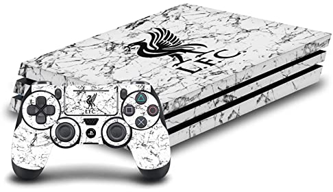 Head Case Designs Offizielle Liverpool Football Club Black Liver Bird Marmor Kunst Vinyl Haut Gaming Aufkleber Abziehbild kompatibel mit Sony Playstation 4 PS4 Pro Console and DualShock 4 Controller