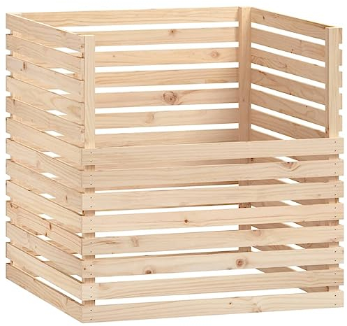 vidaXL Komposter, Kompostbehälter mit großem Fassungsvermögen, Holzkomposter für Garten, Gartenkomposter Recycling Behälter, Massivholz Kiefer