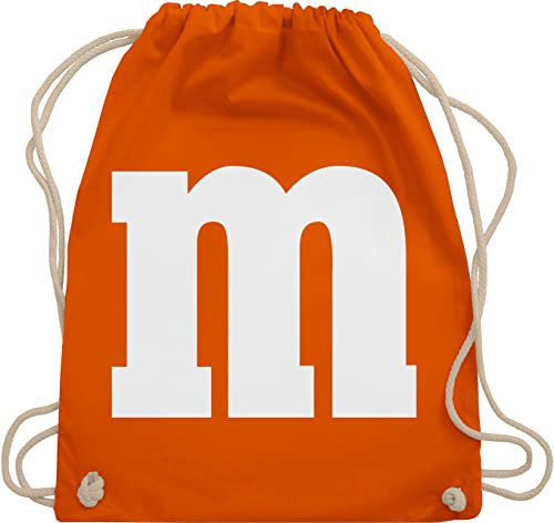 Turnbeutel Rucksack - Karneval Fasching - Taschen - Gruppen M und M Aufdruck I M&M Kostüm Gruppe I MundM & M I MM I Fastnacht I Fasnacht I Fasnet - Unisize - Orange - rucksäcke jga karnevalsbeutel