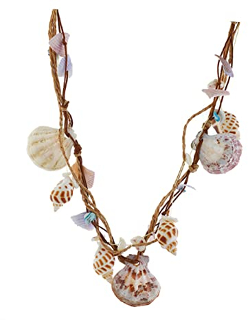 Amosfun Muschelkette Perlenketten Für Schmuck Halskette Strandverzierungen Hawaiianische Muschelkette Ozeanhalsketten Muschelchoker Halskette Muschelhalsketten
