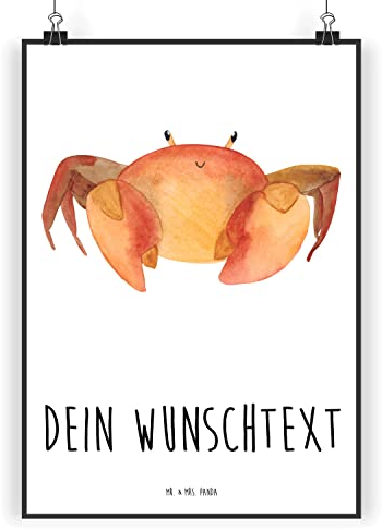 Mr. & Mrs. Panda DIN A5 Personalisiertes Poster Sternzeichen Krebs - Personalisierte Geschenke, Geburtstag Juni, Personalisierte Raumdekoration,