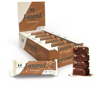 Myprotein Layered Proteinriegel | Triple Chocolate Fudge | 12 x 60 g | 20 g Eiweiß pro Riegel | Zuckerarm |Sechs unwiderstehliche Schichten voller Geschmack und Biss