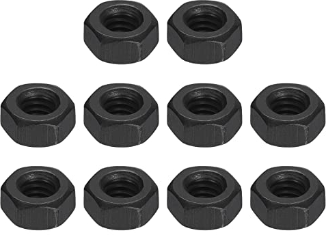 QUARKZMAN 1/4-20 Sechskant Muttern Karbonstahl Grad 8.8 Schwarz Oxide Sechseck Muttern für Schraube Bolzen Pack von 10