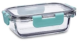 Quid Purity Recipiente Hermético Vidrio 15,3x11,2x5,8cm - 37cl Boro Apto Microondas Apto Congelador Reciclable