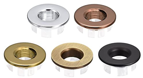 QUARKZMAN Fregadero Moldura Rebosadero Cubierta, 5uds Fregadero Rebosadero Anillos 25,3mm Baño Cocina Lavabo Drenaje Tapa Agujero Insertables Redondas Tapas, Multi Color