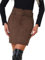 Allegra K Damen Rock Hohe Taille A-Linie Wildlederimitat Lässig Gürtel Minirock Kaffee XS