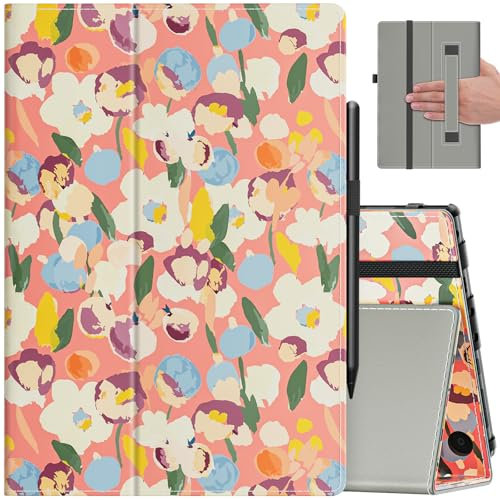 VORI Custodia per tablet Amazon Kindle Fire HD 10 (13a/11a generazione 2023/2021) e Fire HD 10 Plus, custodia sottile pieghevole con funzione di accensione/spegnimento automatico e cinghia da polso,