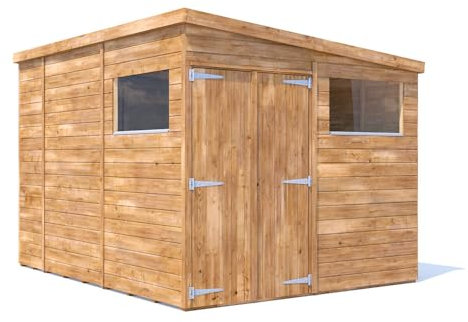 Dunster House Wooden Shed 8' x 10' (2.4m x 3m) Outdoor Storage with 15mm Tongue & Groove Thick Walls & Pent Roof & Window, Durable for Garden & Backyard Use, Fully Pressure Treated, Overlord Modular