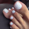 Danshinbow Lot de 24 faux ongles d'orteils carrés blancs brillants à paillettes pour femmes et filles