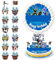 Tortenaufleger Essbar Junge 14 Stück, 20 cm Tortendeko Essbar mit Cake Topper, Fondant Tortenaufleger Tortenbild Geburtstag, Tortenaufleger Foto Geburtstag Junge