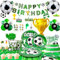 Suministros de Fiesta de Fútbol para 16 Invitados - Decoración y Vajilla Set Con Platos, Servilletas, Mantel, Globos, Pancarta y Más para de Fiesta de Fútbol
