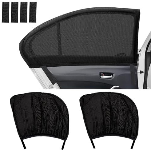 Parasole Auto Finestrini, 2 Pezzi Tendina Parasole Auto Bambini, 60x50cm Oscuranti Finestrini Auto, Copri Finestrini Auto, Tendine Auto Oscuranti Posteriori Adatto Bloccare Luce Sole Polvere Zanzare