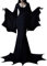 MNSWR Kleid Sommer Damen Elegant Schulter Schmetterling Ärmel Kostüme Mesh Lange Vintage Kleid Für Halloween Karneval Party Kleider Hochzeit (Black, XXL)