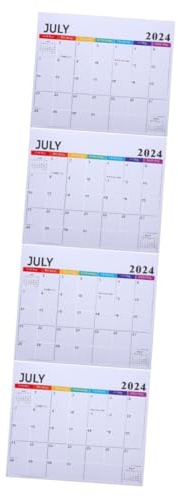 SEWACC 4 Piezas calendario planificador de pared 2024 planificador de pared anual mensual imanes calendars fridge calendar embellecedor frigorifico congelador refrigerador heladera Papel