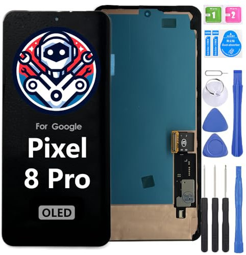 iYAiYO Écran LCD Display Digitizer Tactile pour Google Pixel 8 Pro OLED avec Cadre Écran Remplacement Assemblé avec Outils