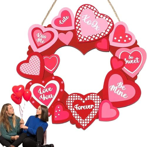 Corona di Cuore, decorazioni di San | Pannello porta,Pannello decorativo da appendere a parete, accessori per le vacanze, gancio porta decorativo per amici e familiari