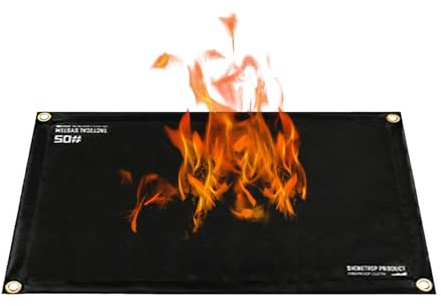 Tapis ignifuge, tapis de protection pour feu de camp - Tapis rond pour barbecue extérieur, tapis portable ignifuge pour extérieur, protection de plaque de cuisson