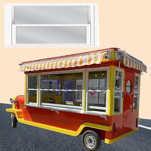 Kellerfenster Eingelassenes Oberlichtfenster für Speisewagen, Transparente Schiebefenster aus Hartglas mit Schrauben, Abschließbares Ersatz-Lichtfenster für Wohnmobil(48 x 18 in ( 122 x 45.5 cm ))