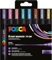 POSCA Mitsubishi Pencil - Pochette 8 Marqueurs PC5M - Pointe Moyenne - Peinture à Base d'Eau - Tout Support - Couleurs Métal