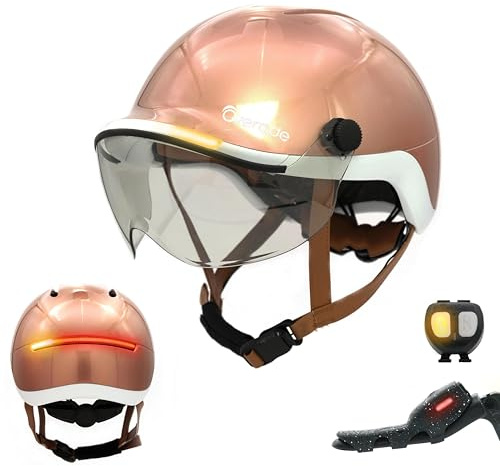 Overade European Innovation - Life Helm Mit Visier Für Fahrradhelme, Inkl. Oximote Blinker-Fernbedienung, Inkl. Bremslichtfunktion, Einheitsgröße