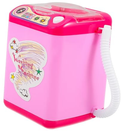 ERINGOGO Mini Toy Waschmaschine Für Make-up-Pinsel Und Schwämme Automatische Elektrische Reinigung Für Mädchen Sichere Materialien Interaktive Spielzeug-Waschmaschine Pinkem Design