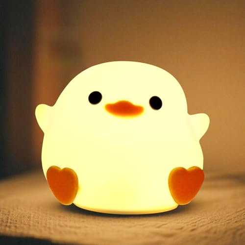 SUPRBIRD DoDo Ente LED Nachtlicht Kinder: Entenlampe Geschenke Nachttischlampe für Kinderzimmer, Touch-Steuerung Night Lamp,Tragbar und Wiederaufladbar, Dimmbar Nachttischlampe, Aesthetic Room Decor