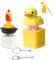 Duck Keyboard,Fidget Toys,2 Stück Duck Toy Fidget Toy,Huhn und Ente Keycap Stress Toy für Konzentration und Ruhe