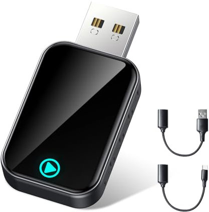 Alltotive S2 Mini Adaptador Carplay Inalámbrico para iPhone, Convierte Cableado a Inalámbrico, USB A/C Plug and Play, Compatible iOS 10+ y Coches con Car Play (Negro)
