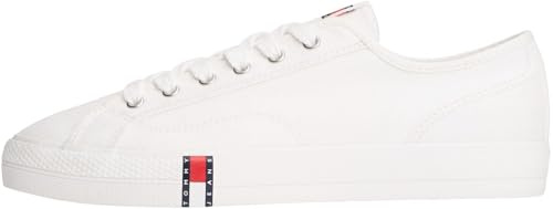 Tommy Jeans Damen Canvas Sneaker Archive zum Schnüren, Weiß (Ecru), 41