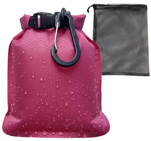 Travel Soap Bag, Waterproof Leakproof Soap Bar Case with Soaps Bubble Mesh Pouch and Carabiner, Portable Quick Dry Soaps Holder Shampoo Bar Storage Bag for Travel Camping Outdoor (Pink)