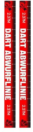 Darts Throw Line - Set Von 2 Floor Stickers Marker Zehenlinie Tape | Wiederholbare Wiederverwendbare Accessoires, Bar Garage Office Unterhaltungsraum, Ruhestudentin Studentenlosen Kellerspiele, Übungs